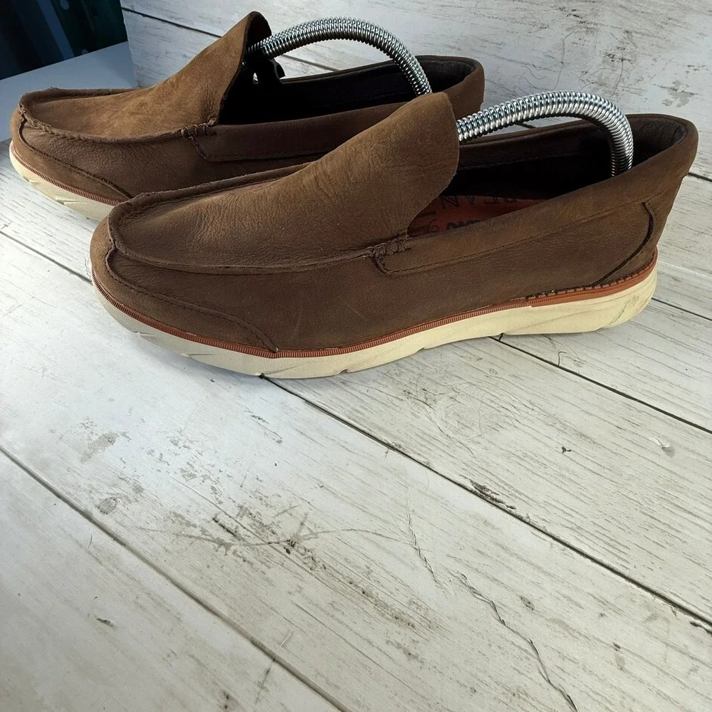 LL Bean Mens Comfort Camp Venetian Loafers Brown Leather Slip On Shoes 11 M‎